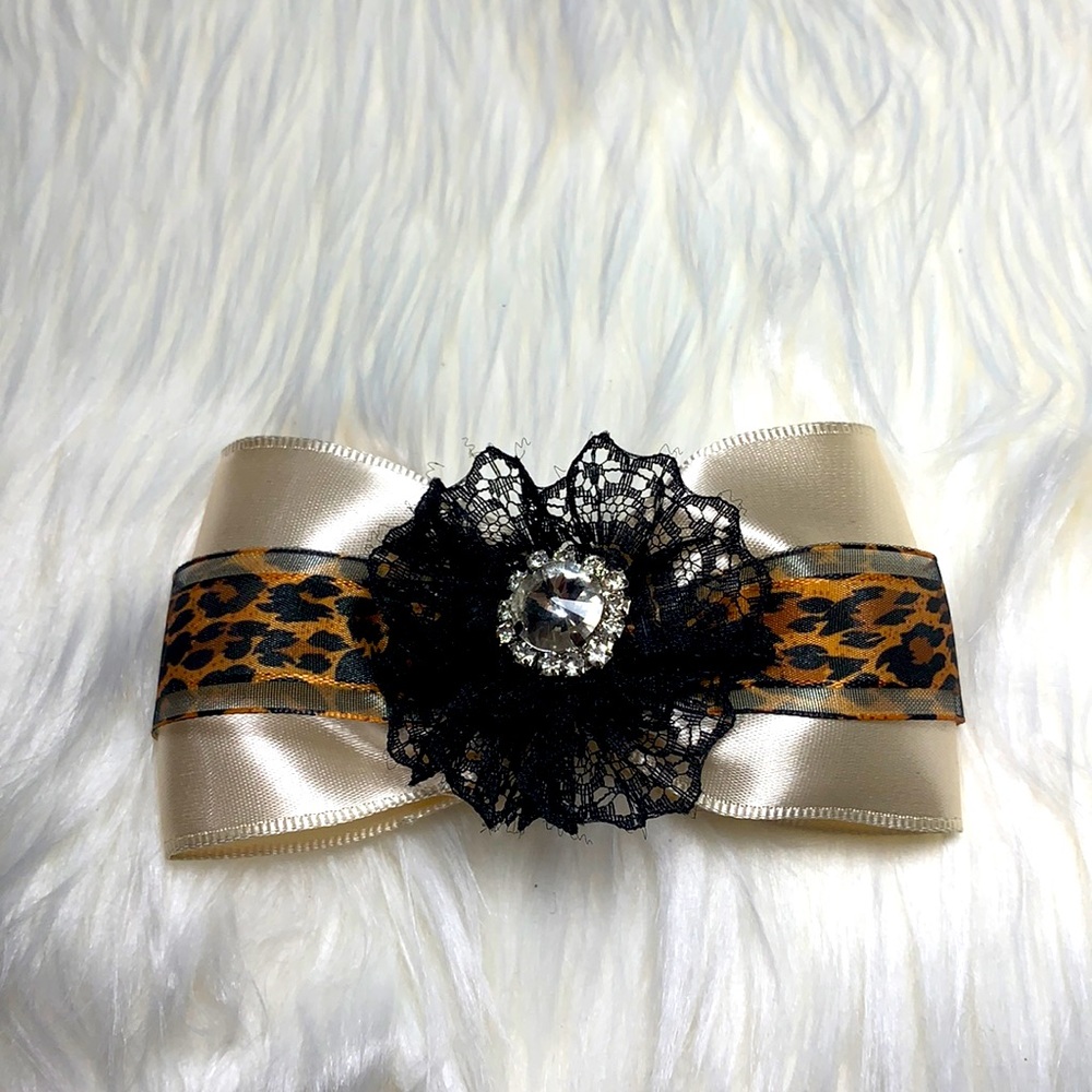 Satin & Leopard Hair Clip